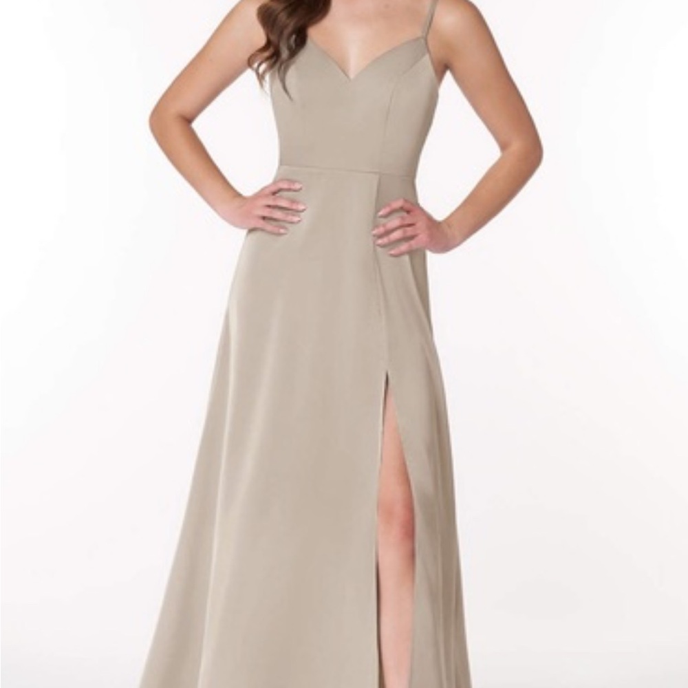 AZAZIE ALEXANDRIA Stretch Satin Floor-Length Dress Frost